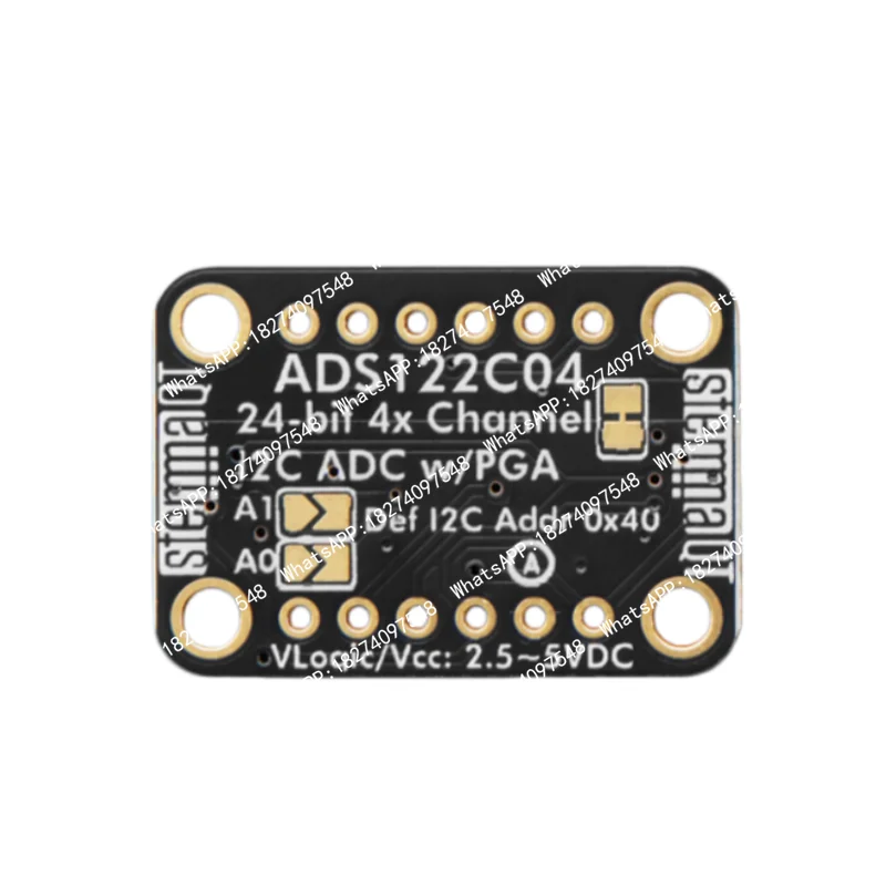 ADS122C04 24-Bit 4 Channel ADC Breakout Module 2kSPS I2C Interface STEMMA QT Qwiic High Precision Analog Acquisition Board