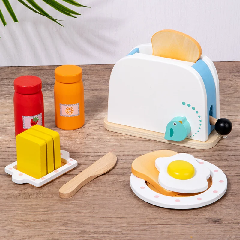 Children's Simulation Wooden Maker Kitchen Play House Educational Toys Small Bread Maker Dispenser Toy Kitchenware New