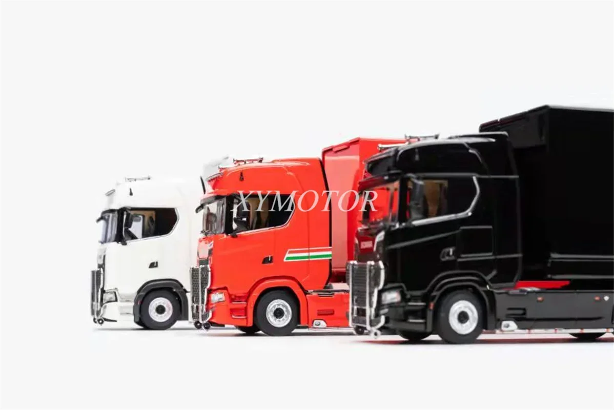 KengFai 1/64 For Scania S730 V8 Transport Truck Diecast Metal Car Model Toys Gifts Hobby Display Ornaments Collection