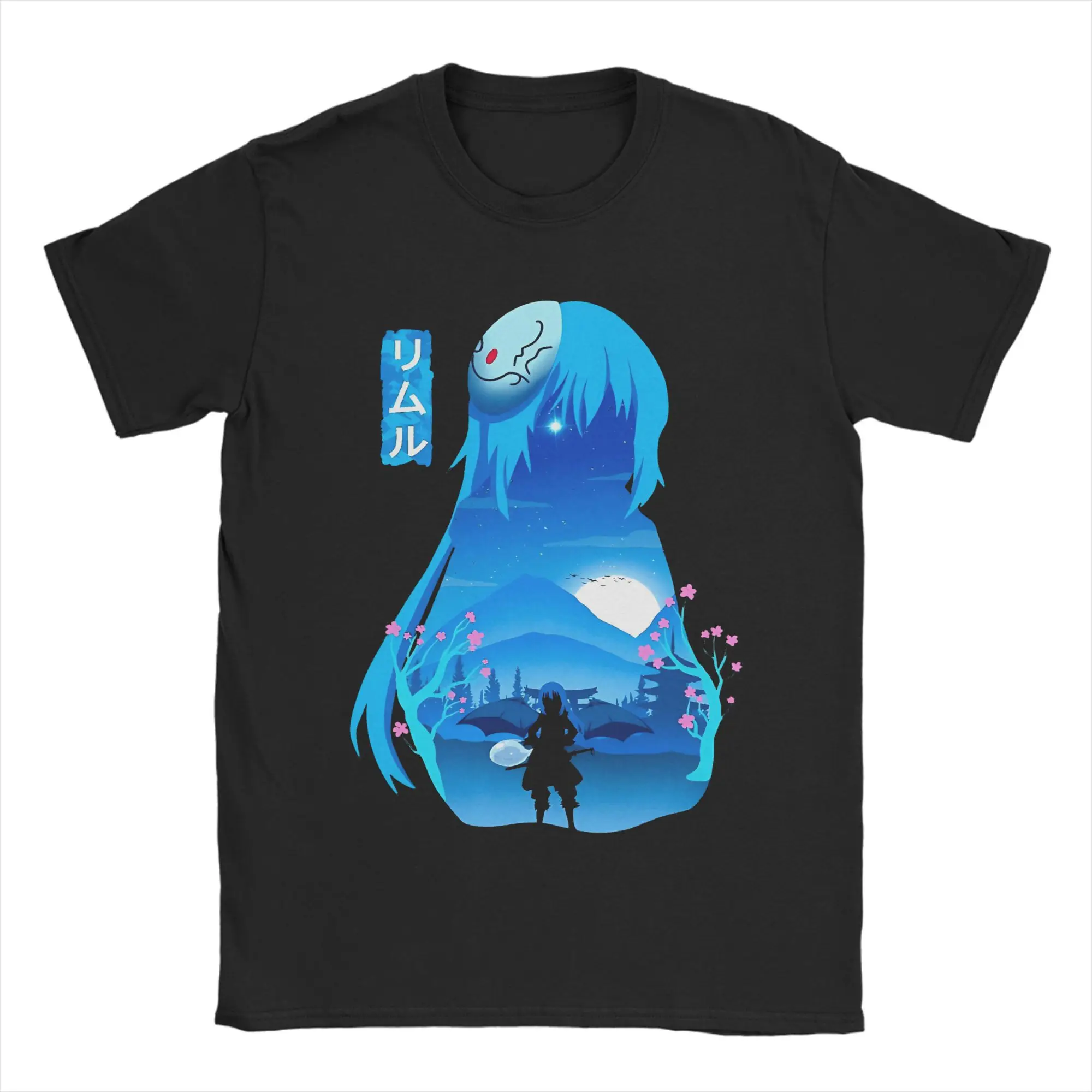 Rimuru Tempest Negative Space T-Shirt Summer That Time I Got Reincarnated as a Slime  T Shirts Men 100% Cotton O-Neck Clothes