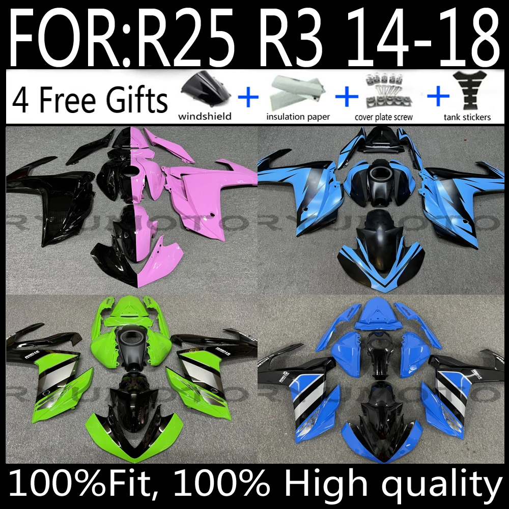 

New ABS Motorcycle Accessories For Fit YAMAHA YZF R3 R25 2014 2015 2016 2017 2018Fairings Kit Bodywork Shell Custom fairing