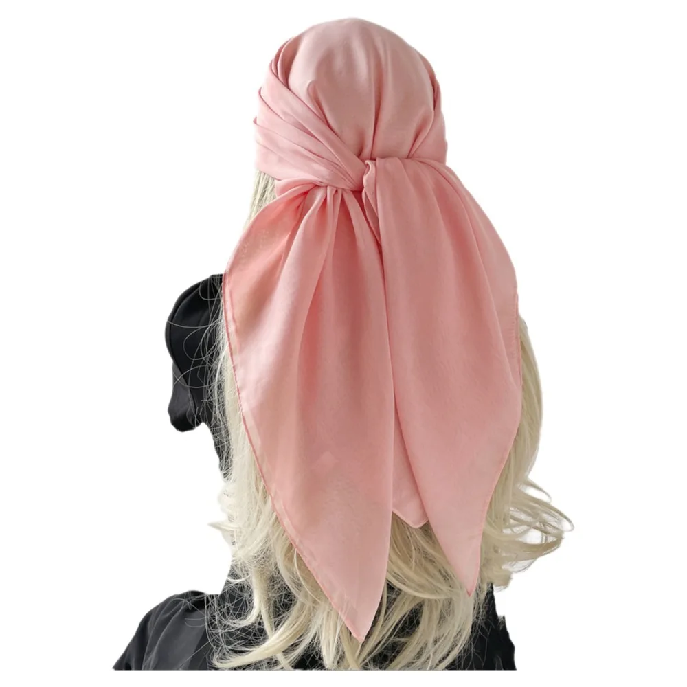 Solid Color Silk Scarves Thin Soft Fabric Satin Texture Bandana Scarf Breathable Lightweight Shawl Wrap Headscarf Head Covering