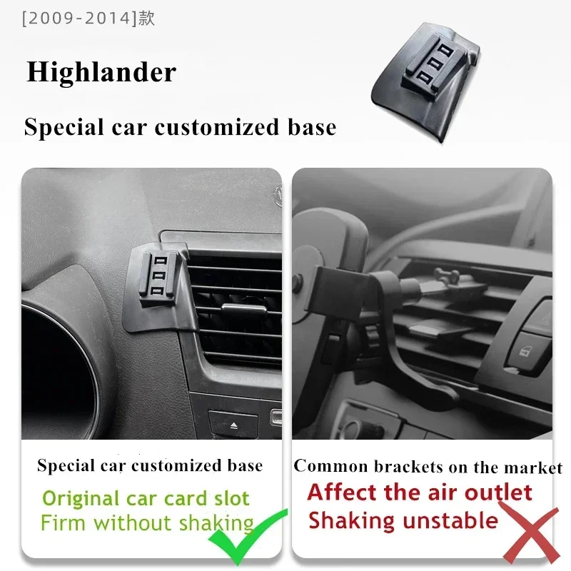 

2009-2014 For Toyota Highlander Mobile Phone Holder Wireless Charger Car Mount Navigation Bracket GPS Support 360 Rotating