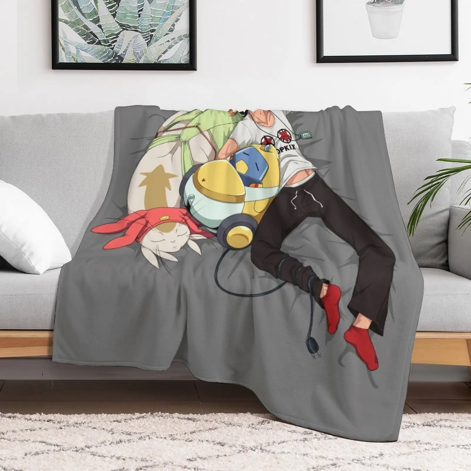 Snoozing Space Crew Throw Blanket Sofas Heavy for winter Travel Blankets