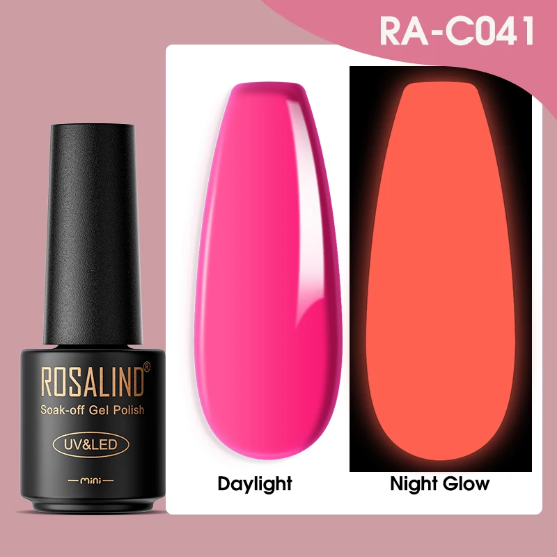 ROSALIND 5ml Nagelgel Polish Lichtgevend Effect Hybride Vernis Semi Permanente Top Base Coat Nail Art Nodig UV/LED Cure