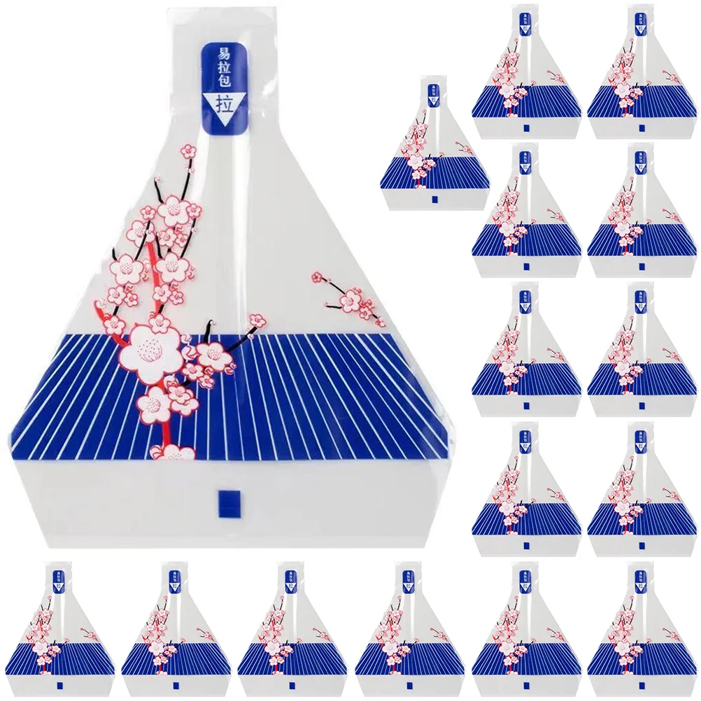 

100 Pcs Rice Ball Packaging Bags Japanese Triangle Sushi Wrappers Disposable Onigiri Mold Plum Blossom For Home Picnic Travel