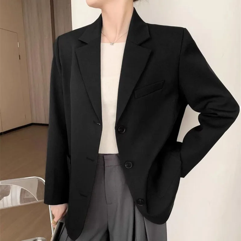 

Весенний женский повседневный блейзер в корейском стиле, однотонный пиджак с бантом, верхняя одежда, осенняя женская куртка с длинными рукавами свободного кроя