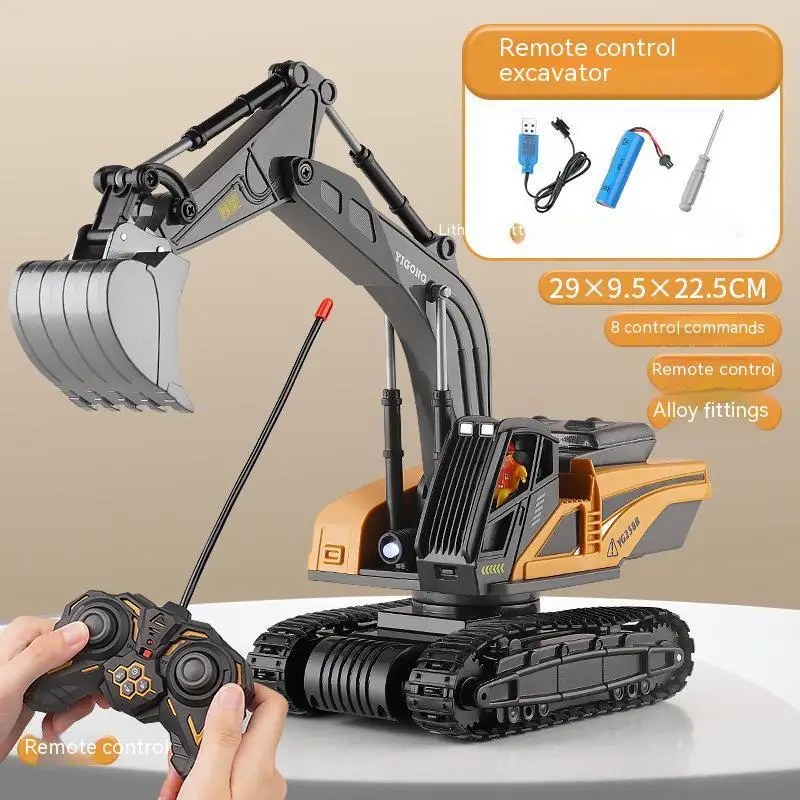 Rc Excavator 2.4g Outdoor Wireless Simulation Electric Children\'s Large Excavation Large Construction Vehicle Cross-border Toys