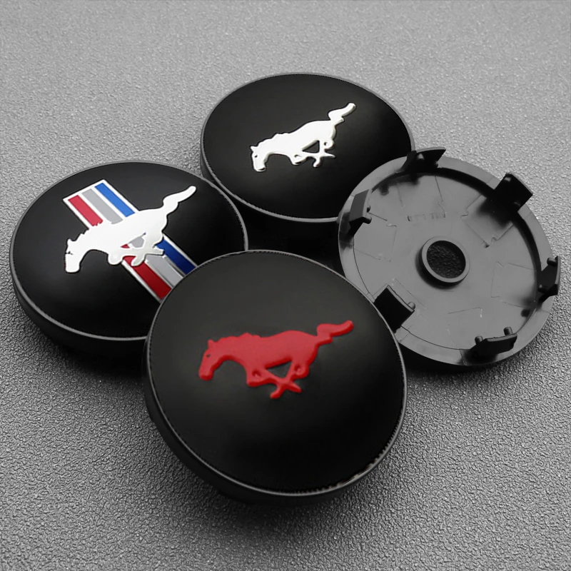 4Pc 56mm 60mm Car Wheel Center Hub Cap Rim Cover Logo Decal For Ford ST Fiesta Focus Mk2 3 4 Edition Mondeo Fusion FOOSE Mustang