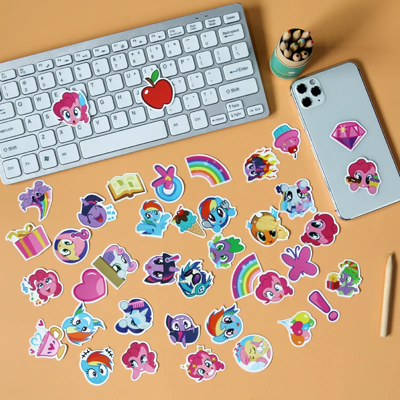 40Pcs My Little Pony Stickers Cute Cartoon Stickers Mobile Phone Cup Notebook Waterproof Decorative Hand Account Stickers