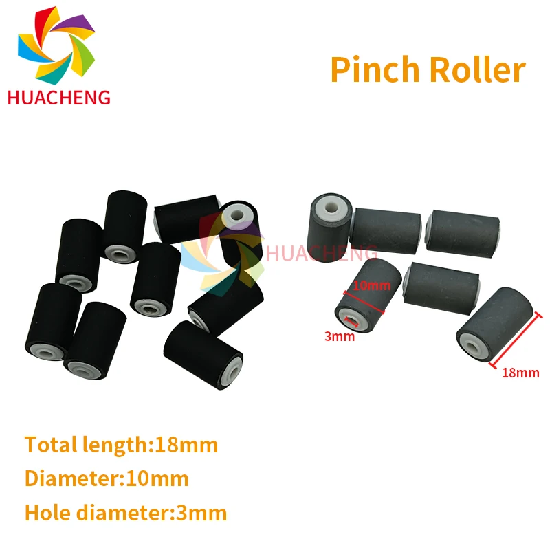 10pcs 18mm Pinch Roller Rubber Paper Pressure Roller Wheel for Allwin Xuli Myjet Human Inkjet Printer 18*10*3