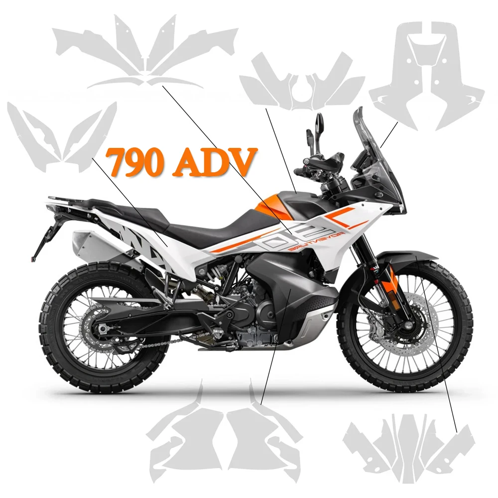 

Защитная пленка для мотоцикла ADV 790, ТПУ полная защитная пленка для приключений 790, Набор наклеек с защитой от царапин, обтекатель для покраски тела, комплект наклеек