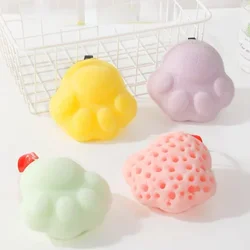 Soft Sponge Cartoon Cat Claw Comfortable Bath Ball Baby Body Cleaning Children Shower Toys Bathroom Products Bath Brushes