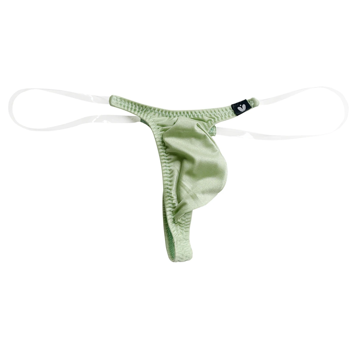 Men's Low-Rise Transparent Belt Nylon Thongs Underwear with Pouch Mini G-Strings Sexy Transparent Gay Men's Briefs