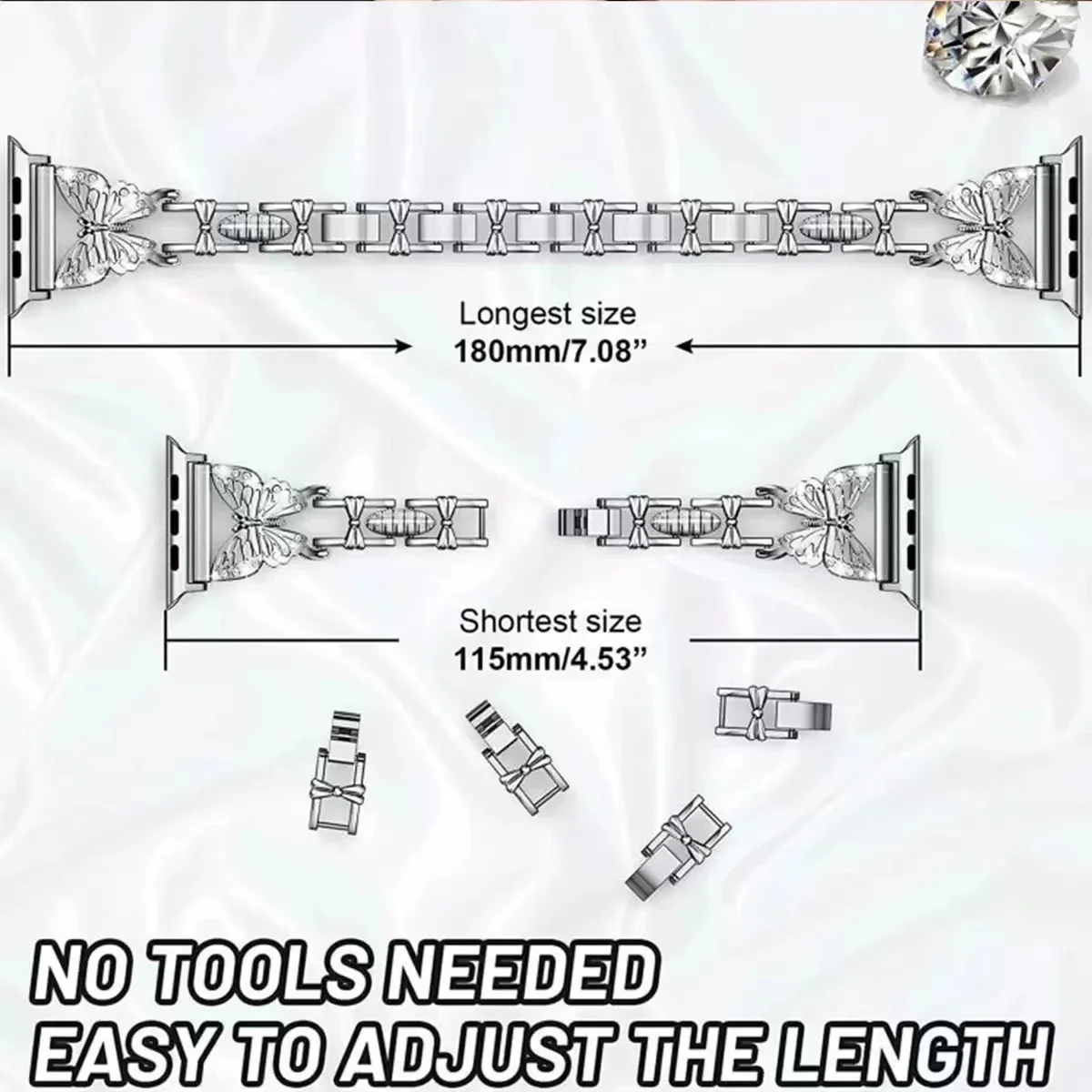 Metal strap For Apple Watch Band 45mm 41mm Stainless Steel Butterfly Style Bracelet iWatch Ultra 10 9 8 7 6 5 4SE 44mm 42mm 46mm