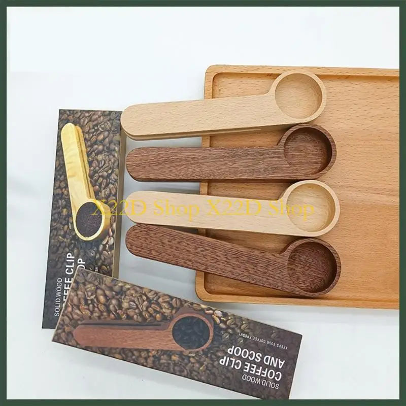 X22D 2Pcs Measuring Scoops Set with Sealing Clip Design for Organized Coffee Bean