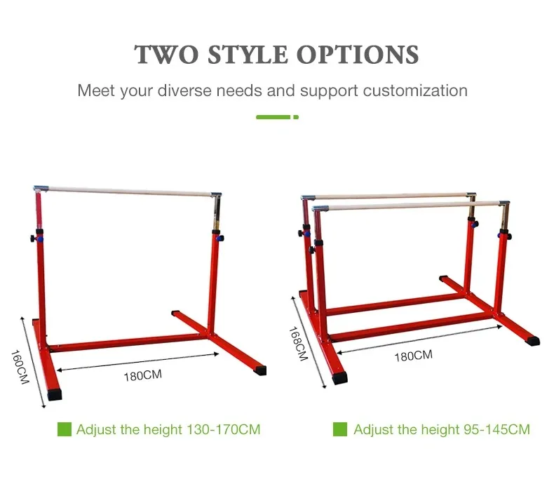 Prix usine barres parallèles réglables équipement de gymnastique en bois parallèle portable barre horizontale barre Kip maison