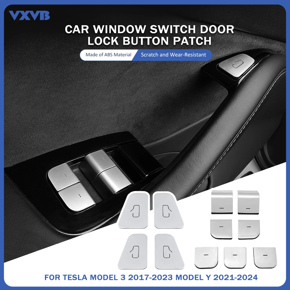 Window Lifter Switch Buttons Trim For Tesla Model 3 2017-2023 Model Y 2021-2024 ABS Door Open Button Cover Interior Accessories