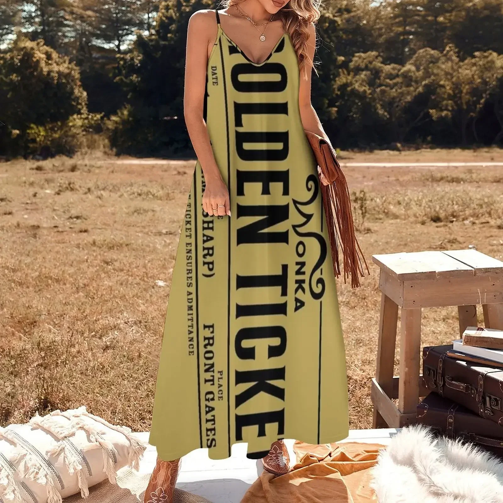 golden ticket Sleeveless Dress Aesthetic clothing elegant dresses plus sizes Dress view 2