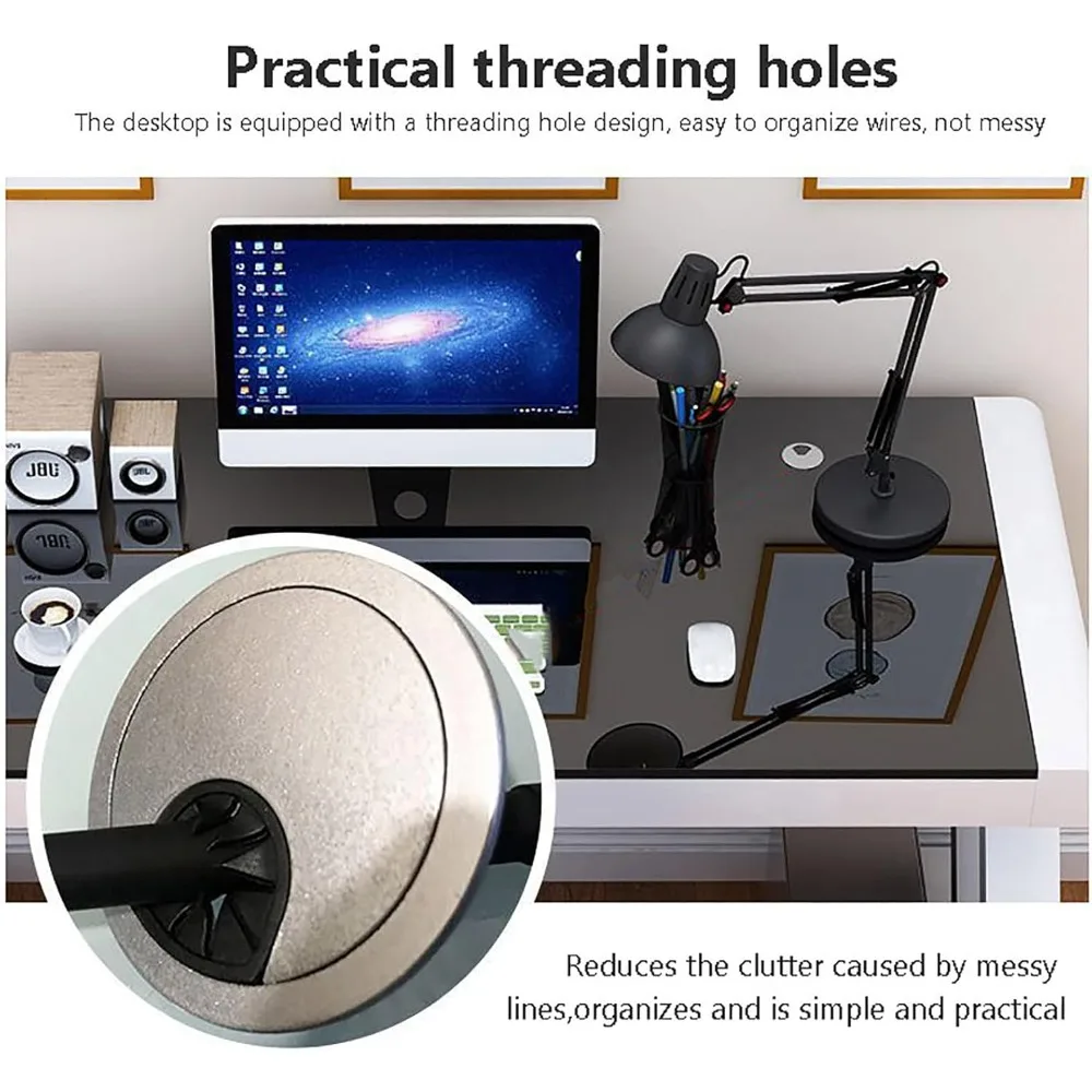 مكتب كمبيوتر من الزجاج المقسى، مكتب مكتب حديث مع سطح زجاجي وإطار معدني على شكل Z، مكتب كتابة قوي، مكتب دراسة، ألعاب #6