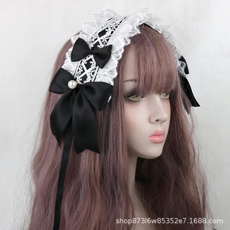 Japanese Lolita headwear Anime Maid Cosplay Lovely Sweet Head and Hand Made for Cute Girls Hair Kawaii Accessories