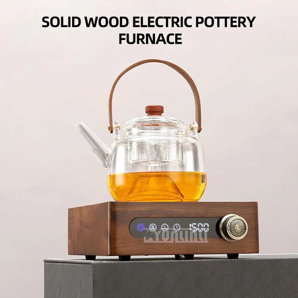 1500W Electric Ceramic Stove Wooden Electric Tea Stove Electric Heater Stove Tea Maker Electric Furnace