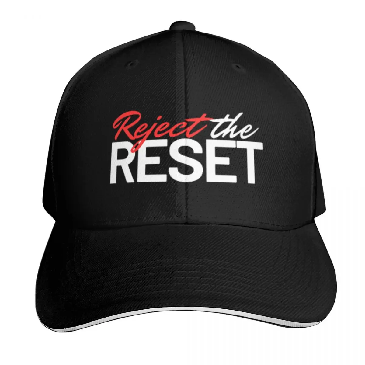 Camiseta Reject the Great Reset, gorra de béisbol, sombrero de playa, sombrero de anime, gorra personalizada, sombrero de gran tamaño, sombreros para el sol para mujeres y hombres