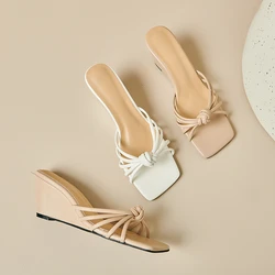 Fashion Summer Women's Shoes New 2024 Handcrafted Square Open-toe High Heels Outdoor Fashion Slippers Women Shoes  Heels