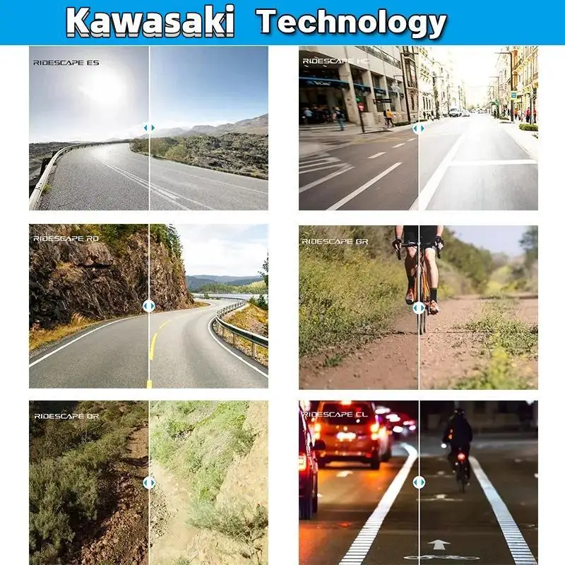 New Kawasaki Motorcycle Glasses Men\'s Driving Camping Hiking Fishing Polarized Sunglasses Outdoor Sports UV400 Bicycle Glasses