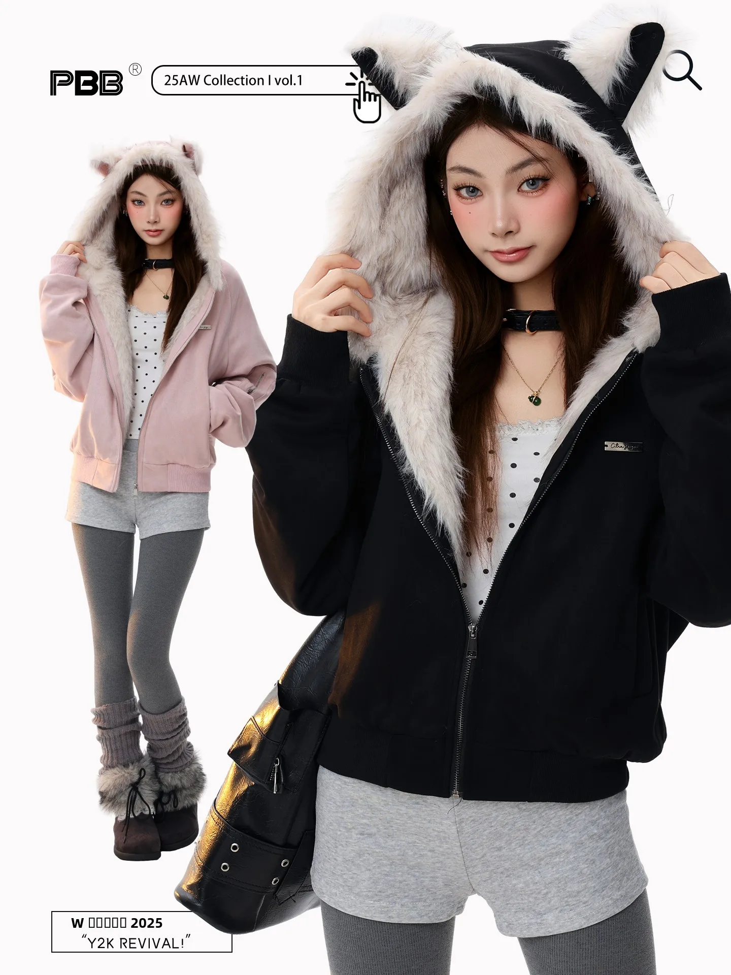 

Зимнее женское пальто PBB American Retro с капюшоном на молнии, утепленное, свободного кроя, из хлопка