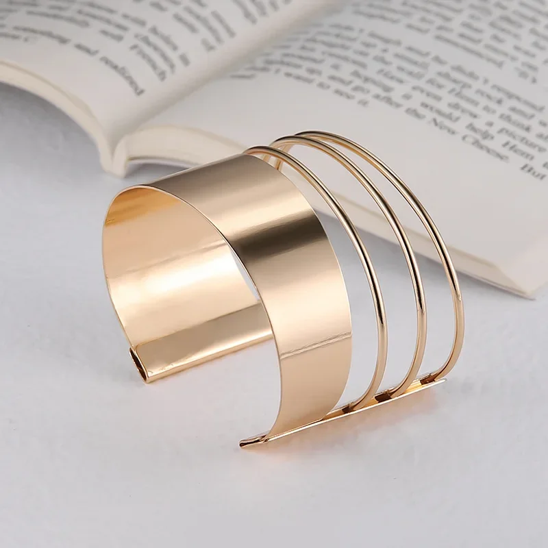 Stackable  Cuff Bracelets  Wide Bangle Set for Women - Minimalist Chunky Bracelets for Dating, Office, Wedding, Vacation & Christmas Parties