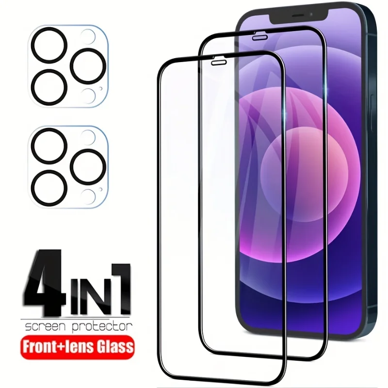2er Pack Full Cover Displays chutz folie 2er Pack Kamera objektiv Filmglas für iPhone 11 12 15 13 14 Pro max