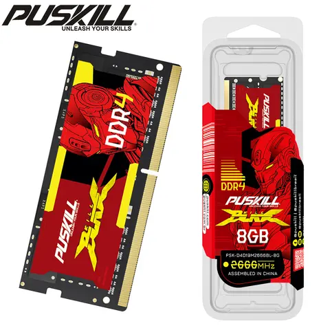 PUSKILL DDR4 ordinateur portable Ram DDR3L 32GB 16GB 8GB 4GB 1.2V 3200MHz 2666MHz 2400MHz 1.35V 1600MHz 1333MHz Sodimm mémoire pour ordinateur portable
