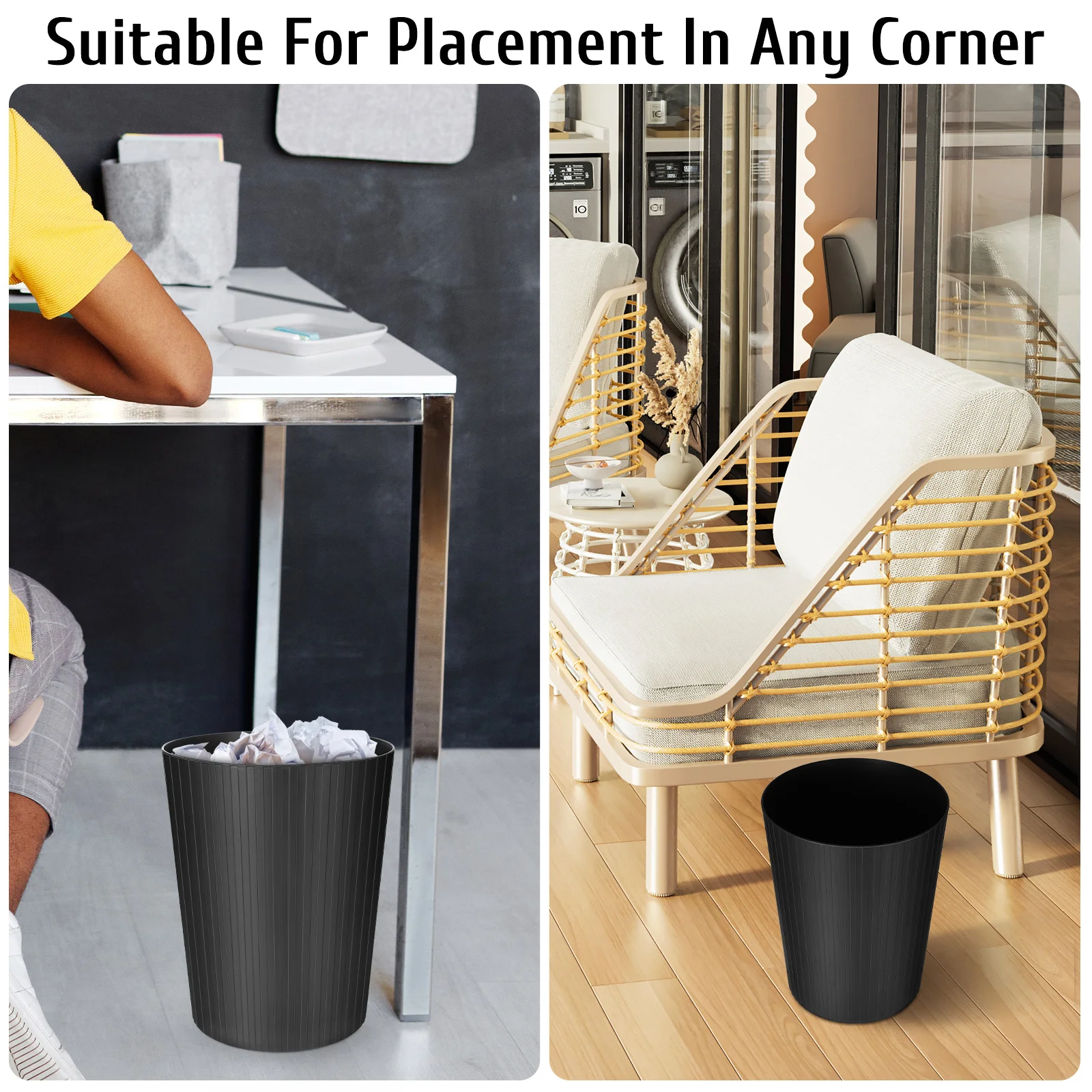 

1pcs Round Kitchen Bathroom Office Trash Container Bedroom Household Waste Basket Garbage Can Small Trash Container