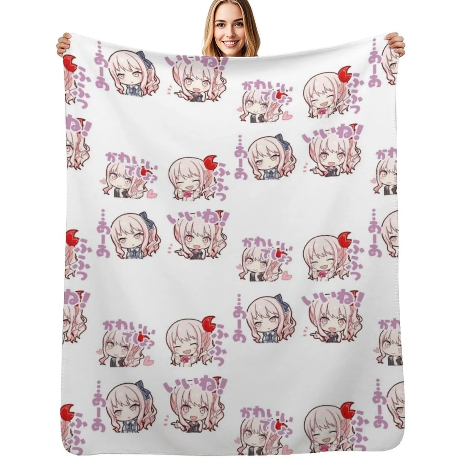 Project Sekai anime, mizuki akiyama project sekai Throw Blanket Shaggy Furry Soft Blanket for Bedroom Living Room