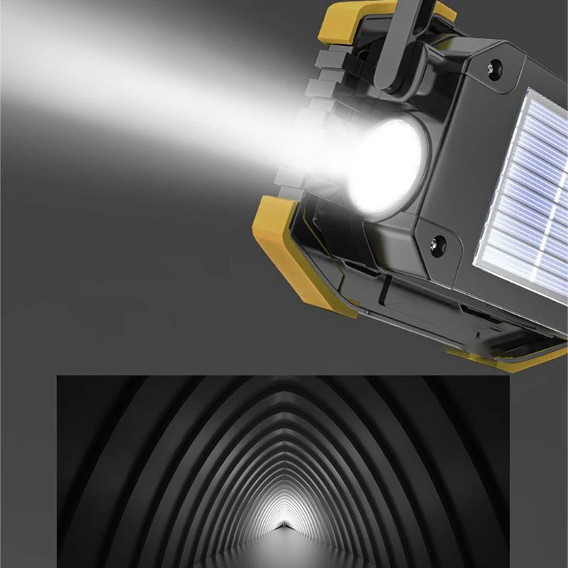 Reflector de luz Cob potente para exteriores, linterna portátil de emergencia Solar, reflector de carga USB, Abs