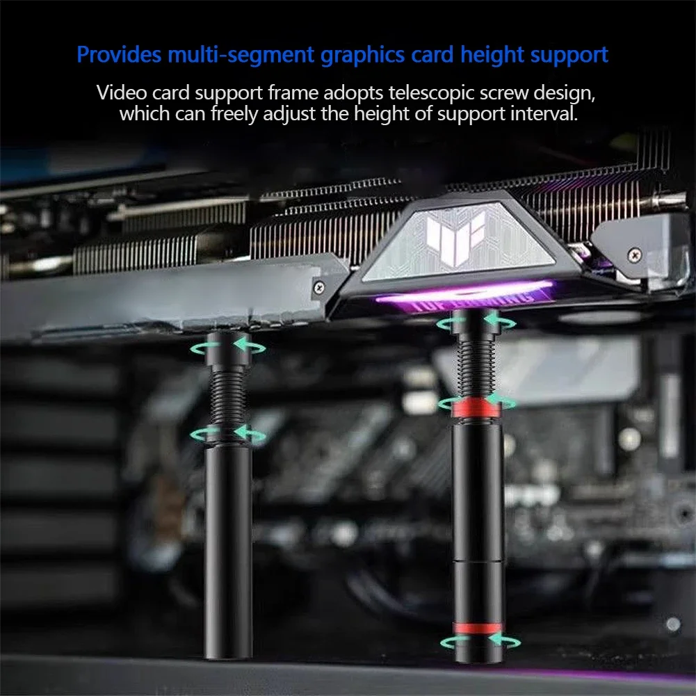 الألومنيوم GPU حامل عمودي تلسكوبي حامل دوار قوس مغناطيسي حامل بطاقة الفيديو بطاقة الرسومات قوس دعم 27-120 مللي متر