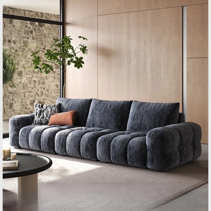 

Italian light luxury fabric sofa modern simple small apartment living room sitting depth adjustable chenille puff sofa