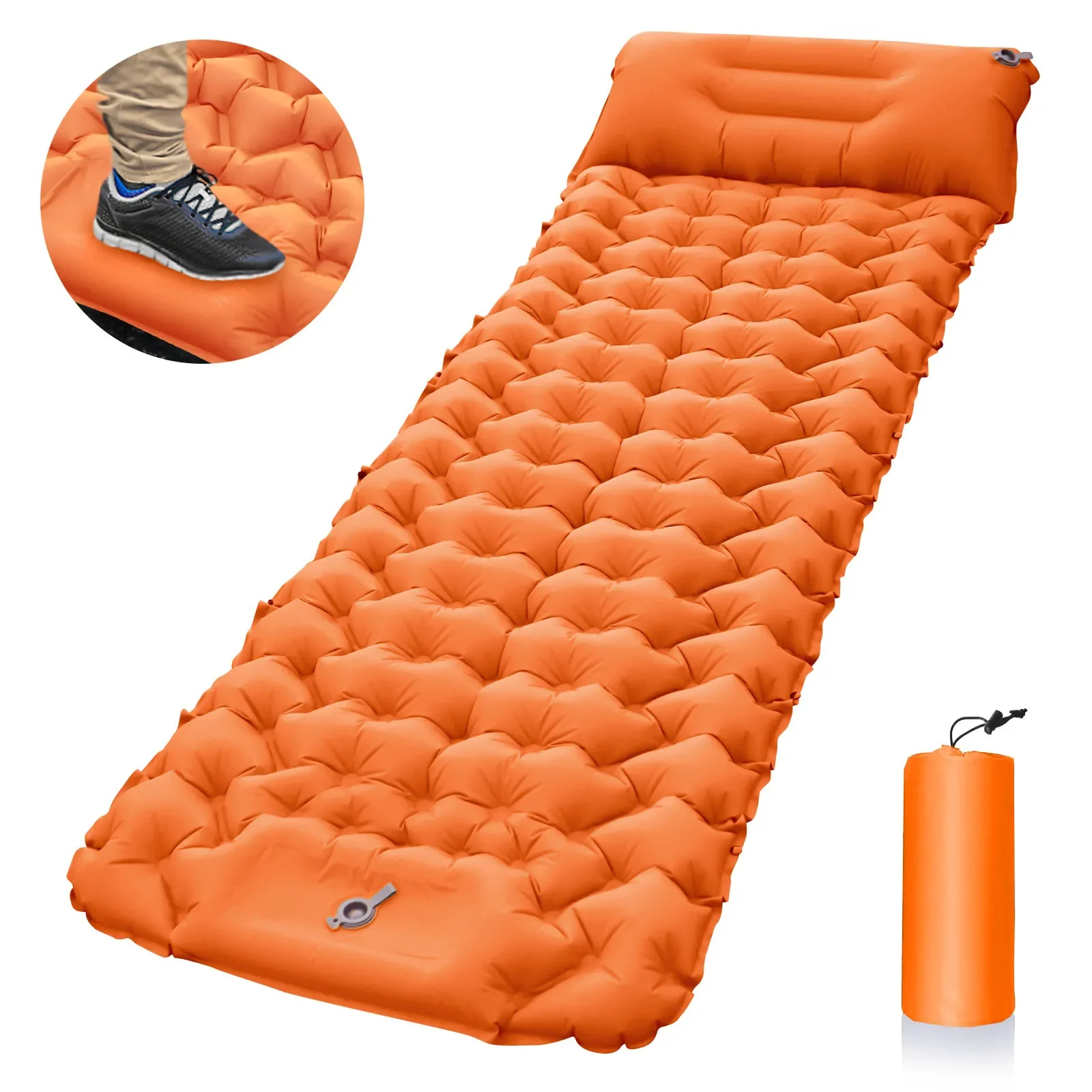 

In Stock Ultralight Camping Waterproof Portable Self Inflating Sleeping Pad Pillow Air Single Sleep Mat camping air mattress