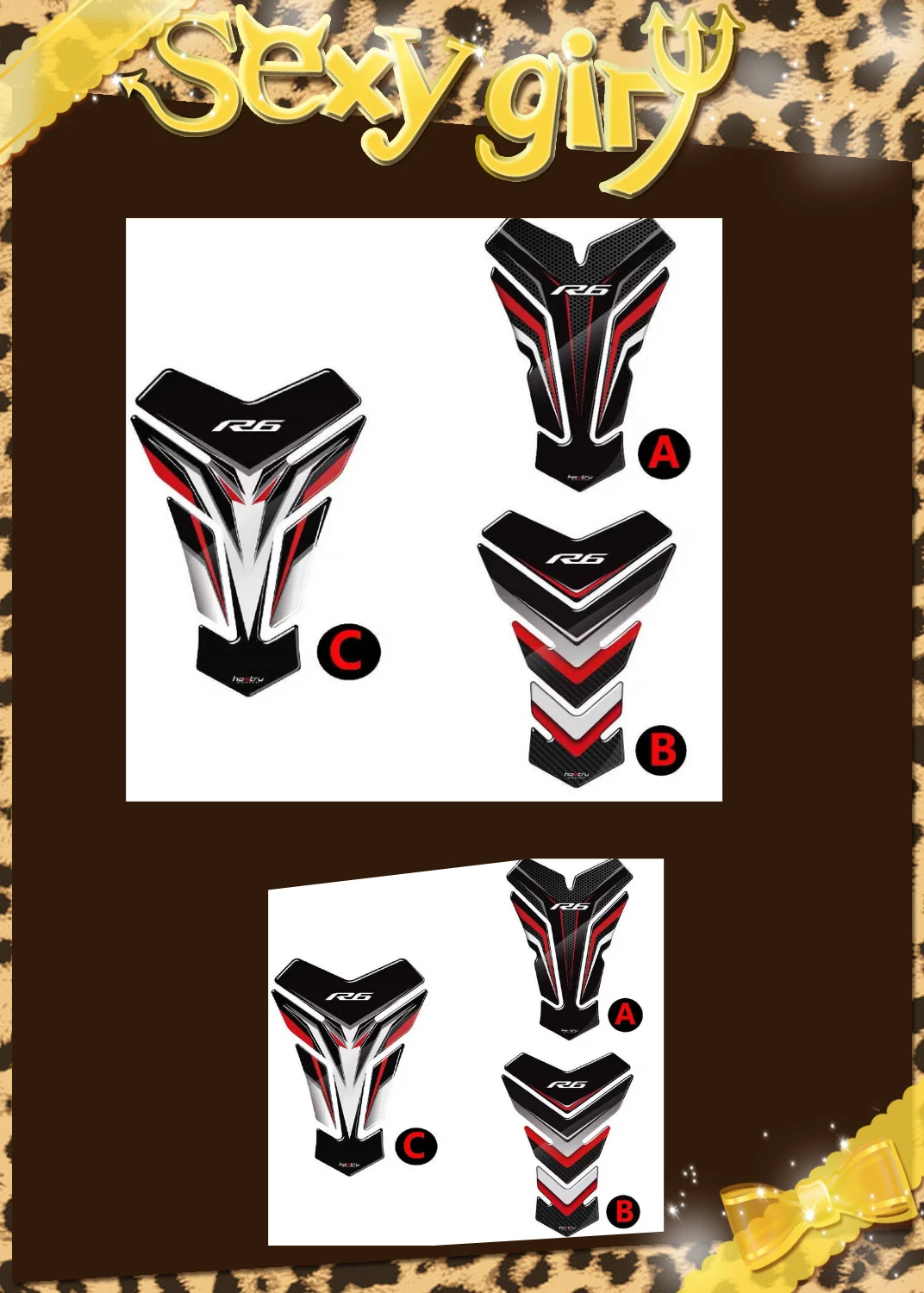 

For YAMAHA R6 YZF-R6 R6 R6S R 6 Motorcycle 3D Resin Fuel Tank Gasket Fuel Tank Protection Sticker Decal