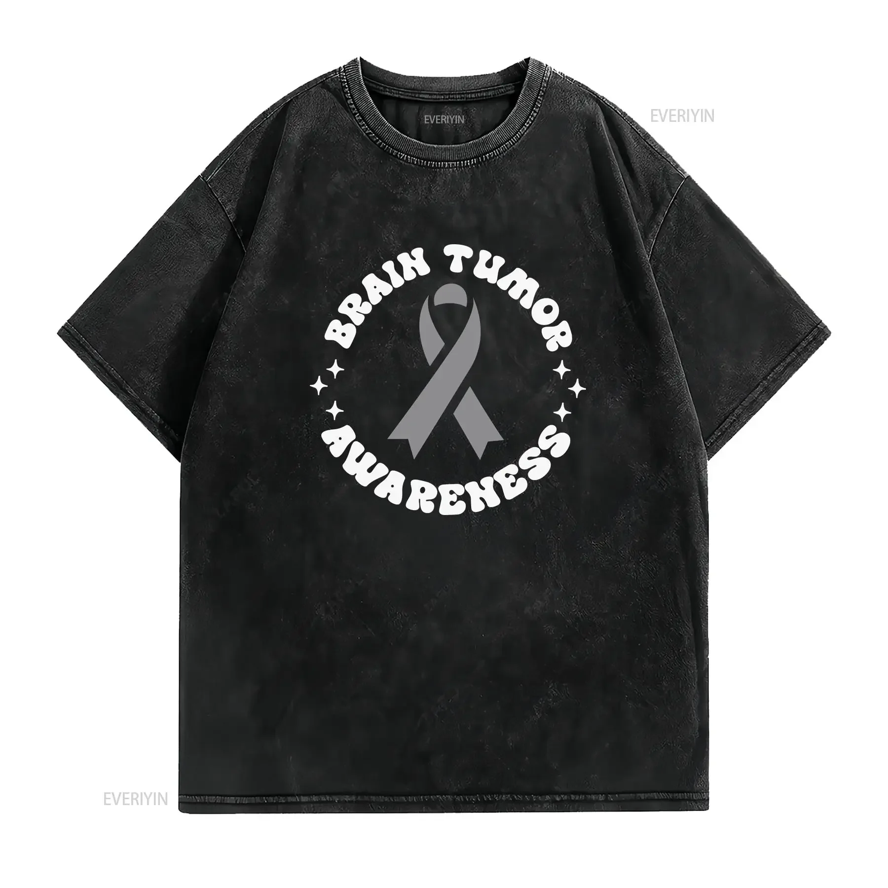 Brain Cancer Awareness T Shirt Support Team Patient s Surgery Fighter vintage Washed Versatile designer clothes Stylish graphic