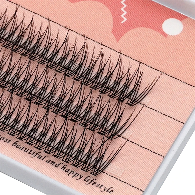 Anlinnet The Latest Korean Pop Fishtail Type Fashion Fish Tail  Eyelash Two Long Middle Short Plant Grafting False Eyelashes Who