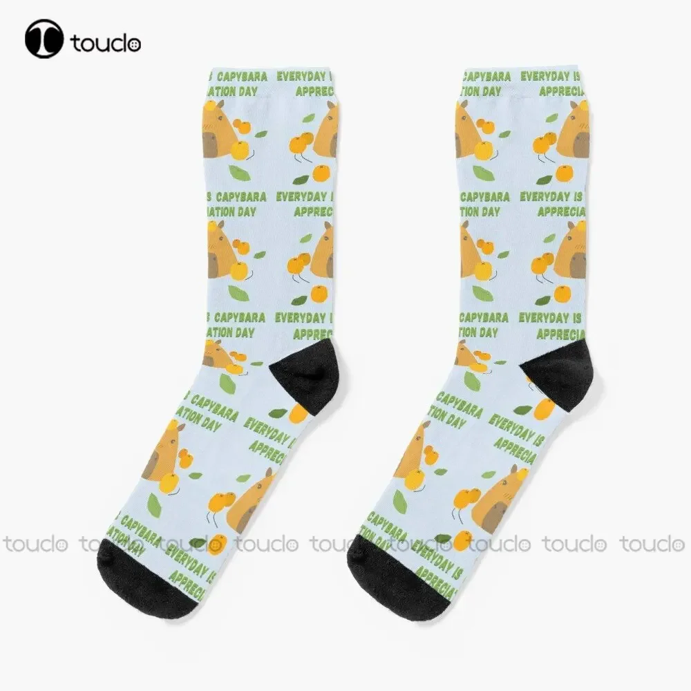 Everyday Is Capybara Appreciation Day Socks Socks Men Personalized Custom Unisex Adult Teen Youth Socks 360° Digital Print