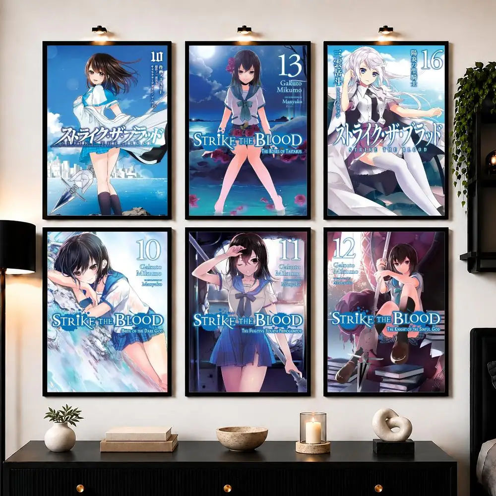 Vampire Action Anime S-Strike the Blood Poster Wall Art Print Sticker for Bedroom Living Room Dorm Office Modern Home Decor