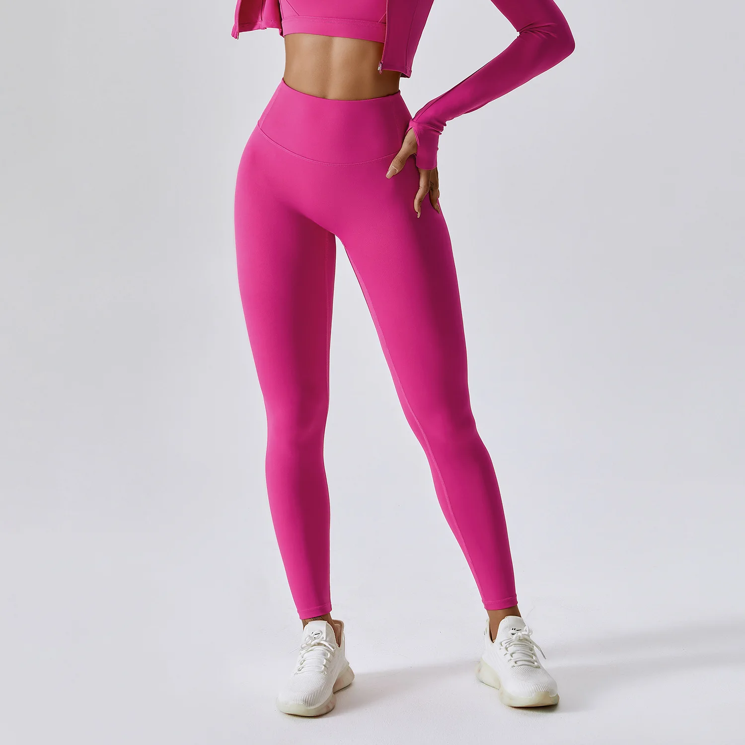 No T Line Yoga Pants Gym Leggings Women Girl Fitness Soft Tights High Waist Elastic Breathable Sports Pants Nylon image 4