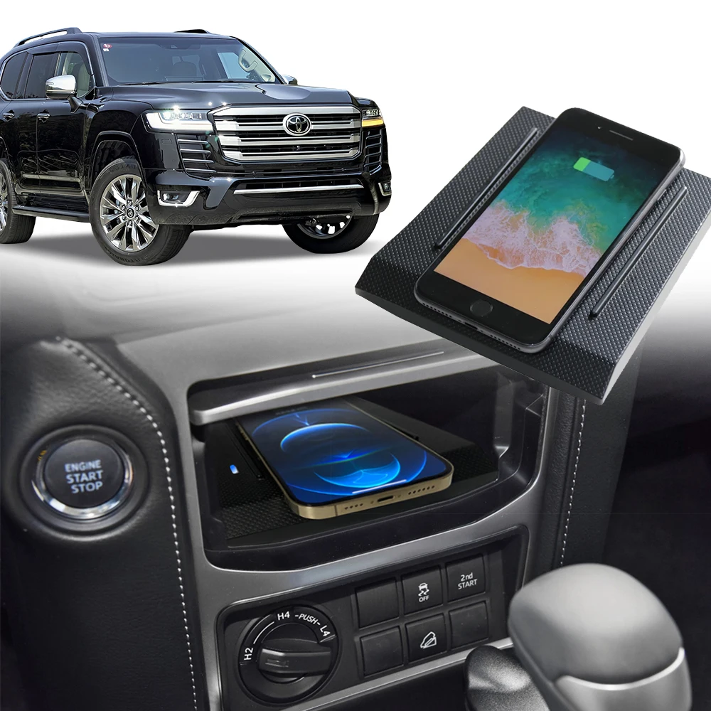 Quick Wireless Charger Pad for Toyota Prado 2018/2019 QI Fast 15W Mobile Phone Charging Holder Hidden Car Dashboard Accessory