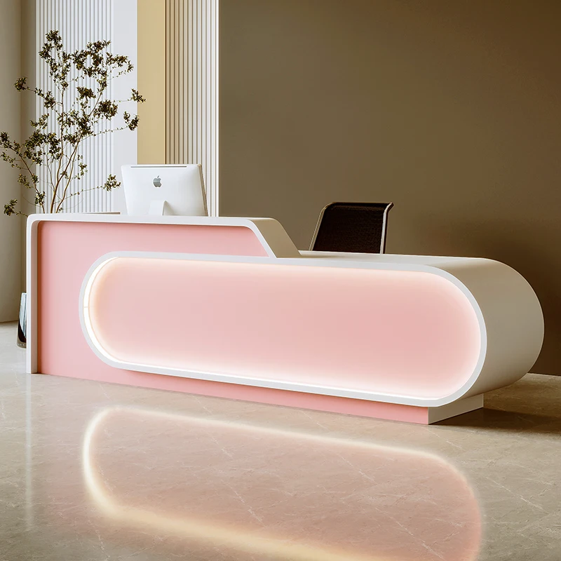 

Creative Unique Reception Desk Modern Simple Design Minimalist Reception Desks Space Saving Recepcion Mostrador Office Furniture