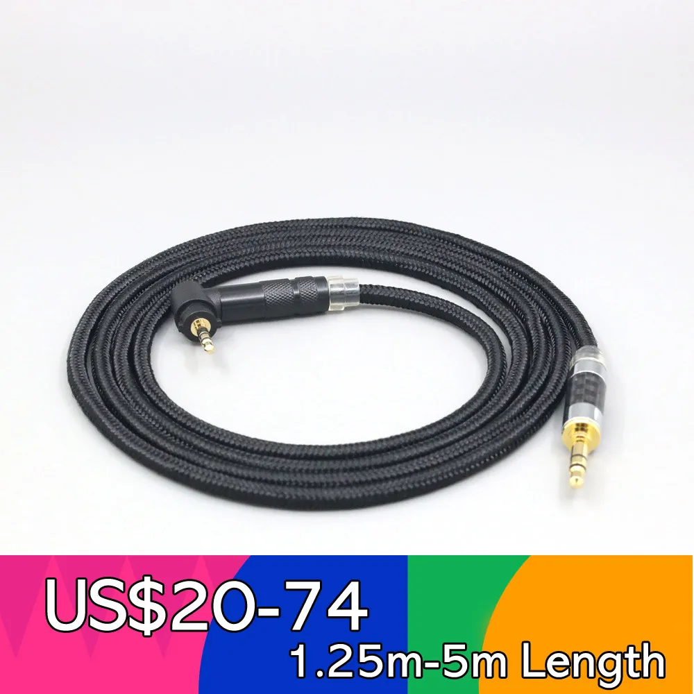 Black Super Soft Headphone Nylon OFC Cable For Fostex T50RP 50TH Anniversary RP Stereo Earphone LN008492