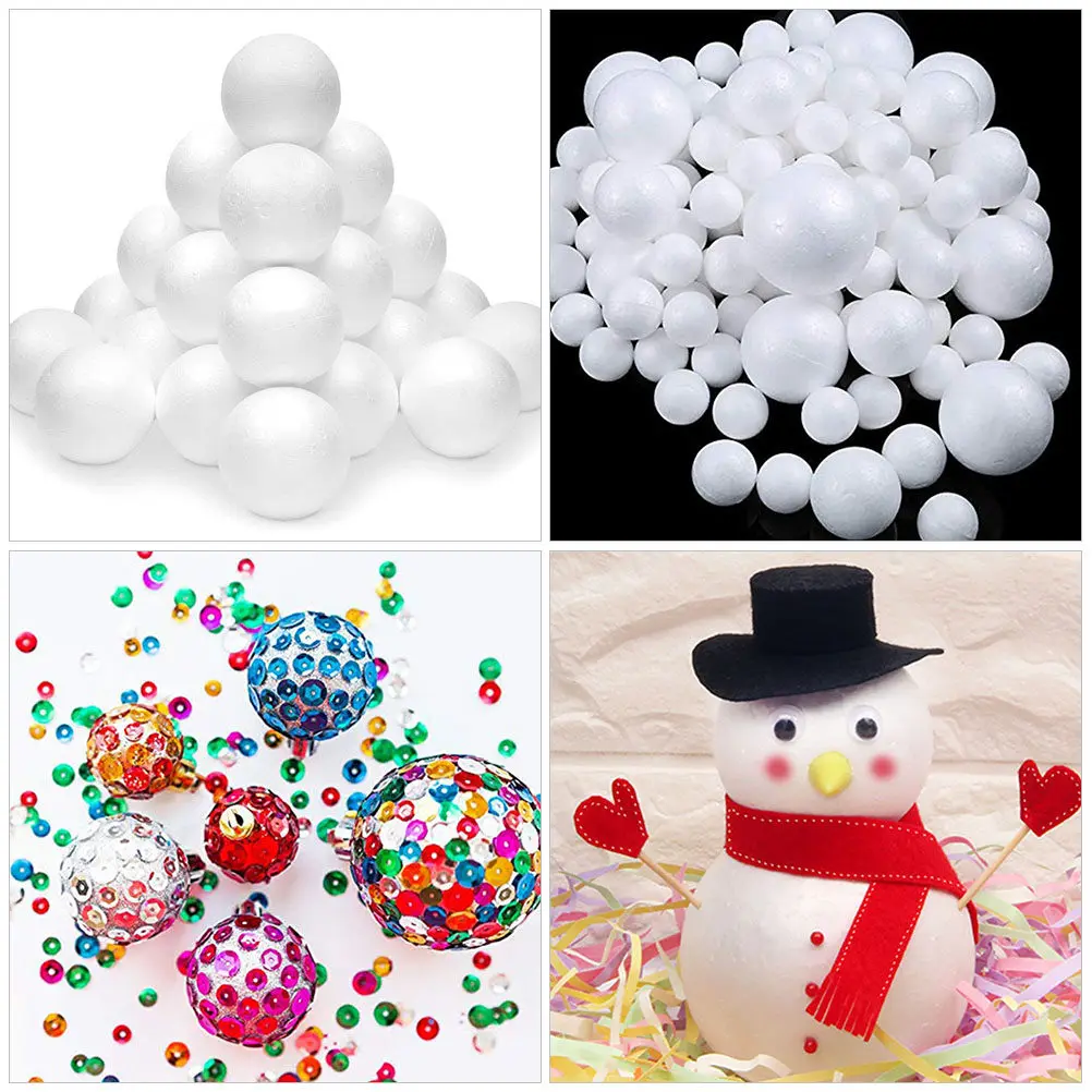 

100 шт. гладких пенопластовых шаров для поделок, декораций для свадеб и вечеринок, материалы для рукоделия