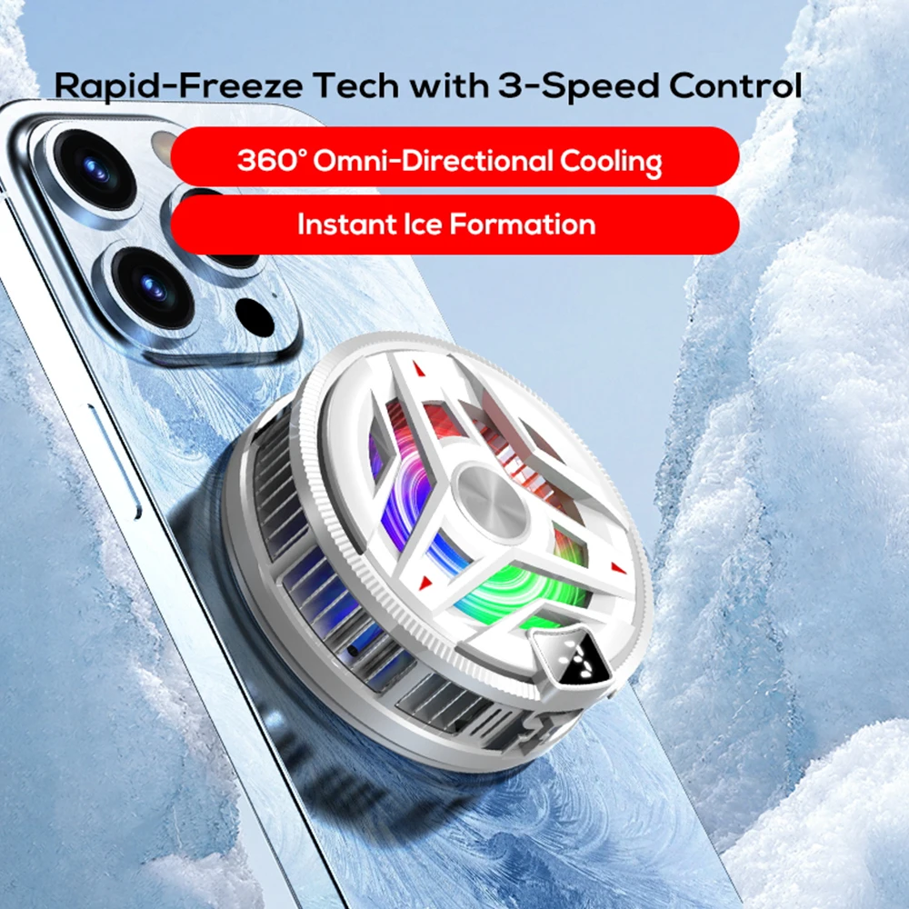 Magnetic Semiconductor Phone Cooler 3 Levels Temperature Control Radiator With RGB Lights Smartphones Universal Accessories